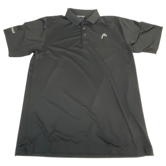 Head Men's Golf Polo Shirt M Grey Gray Short Sleeve Polyester Spandex Collared - Picture 1 of 5